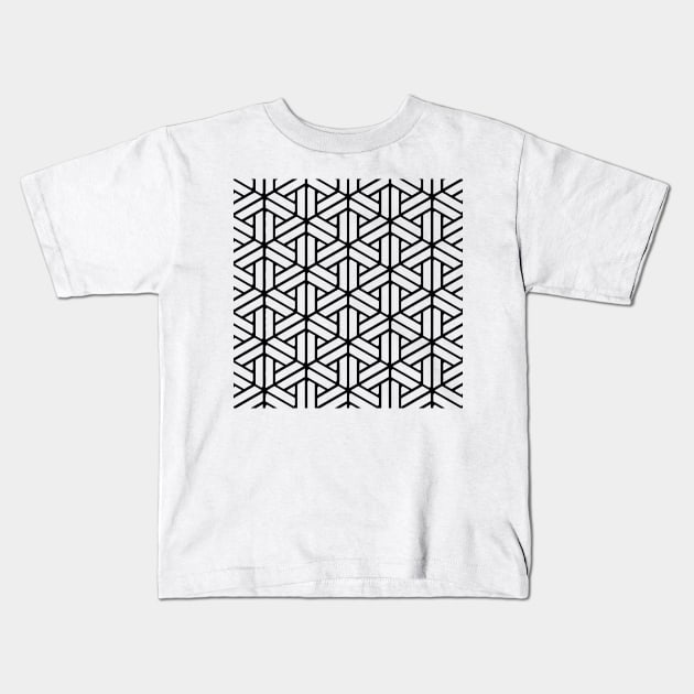 japanese Shoji kumiko Pattern Kids T-Shirt by YokaiLee5